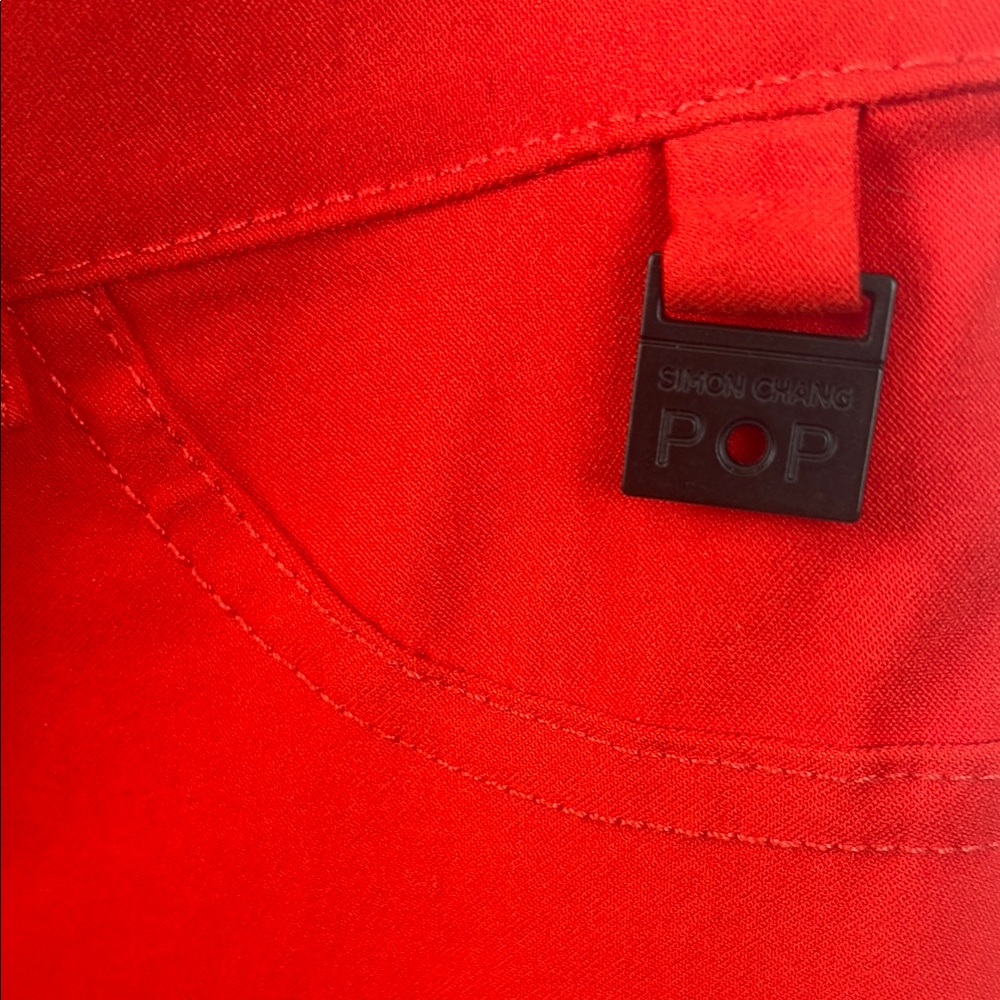 Vibrant Red Ruffle Hem Pants - Picture 6 of 11